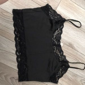 Black lace crop top